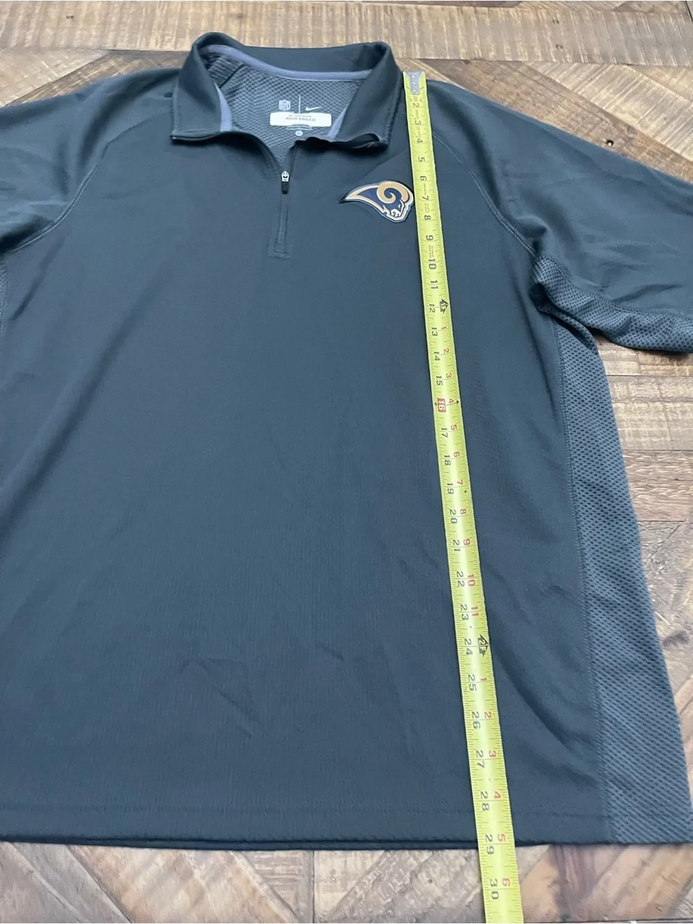 Nike St. Louis Rams Rich Snead gray & black quarter zip polo shirt